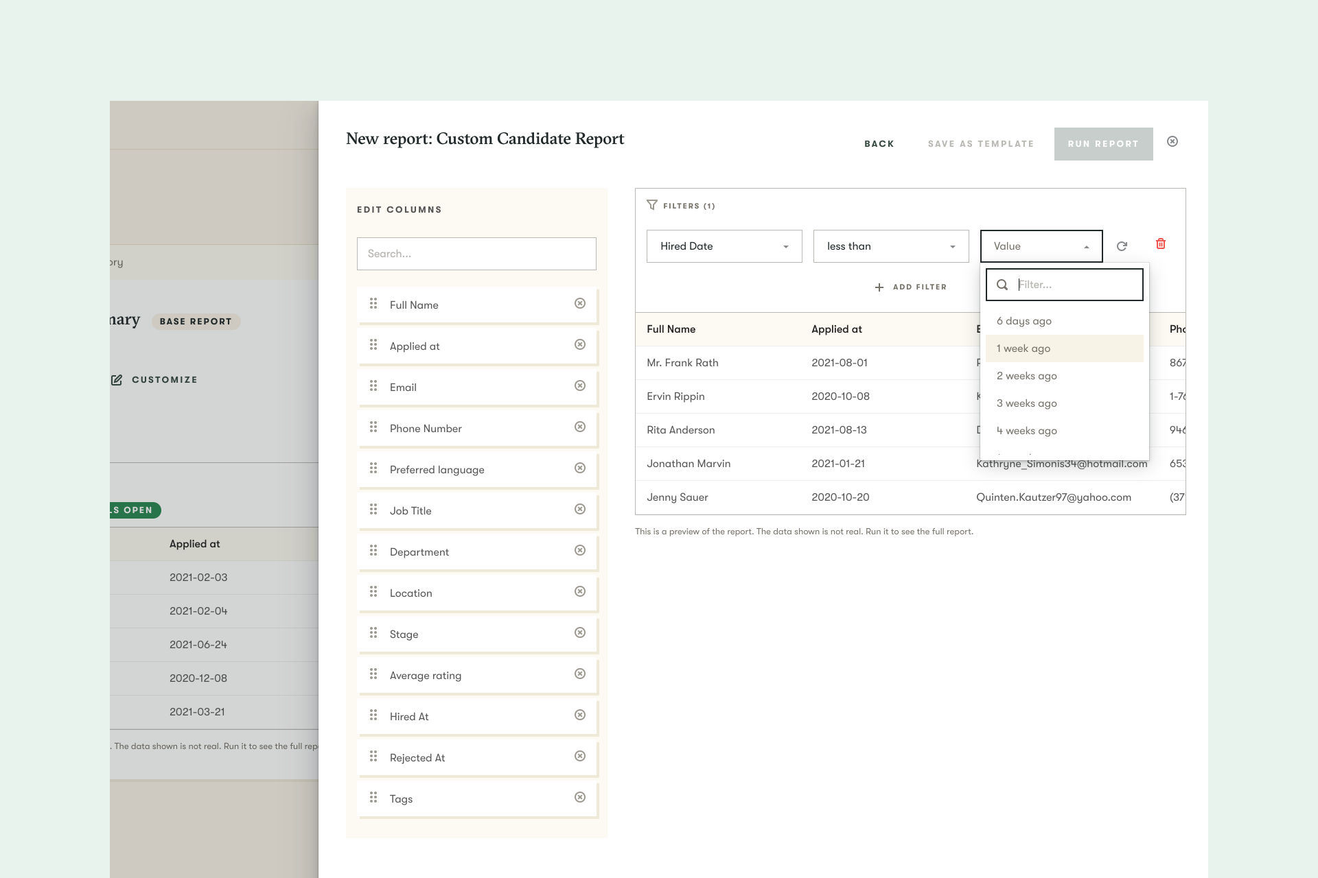 Report Filters